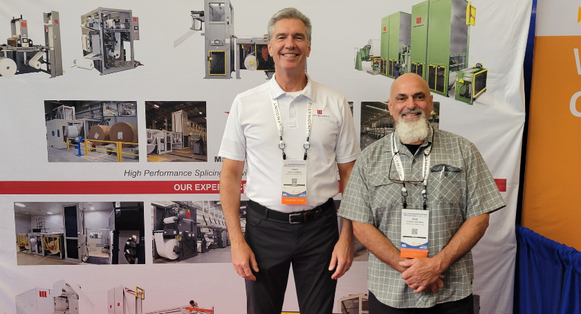 Craig Thomson (L) and Bob Hoffman of Martin Automatic explore automation in modern label converting.